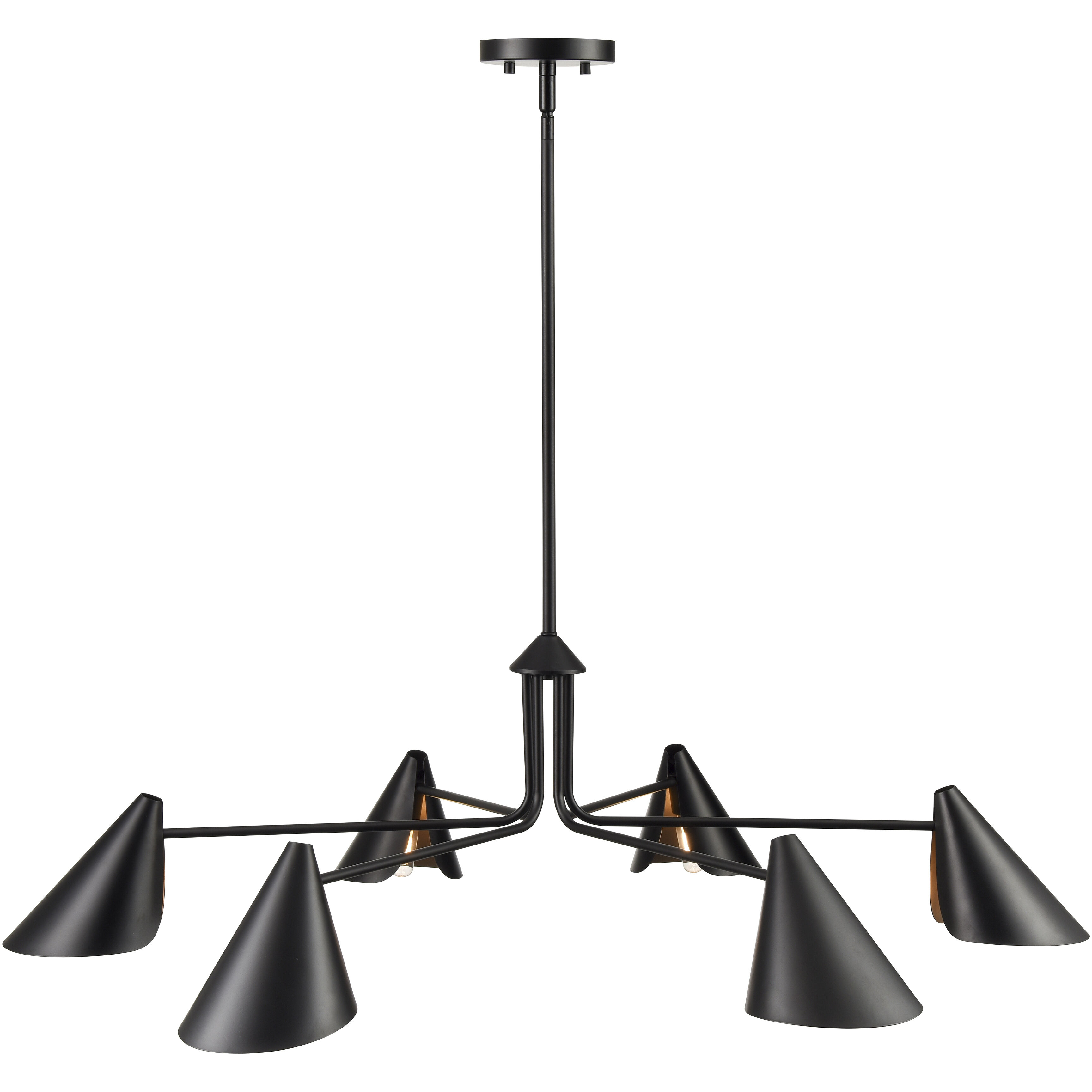 Warhol 6 Light 41 inch Matte Black Chandelier Ceiling Light